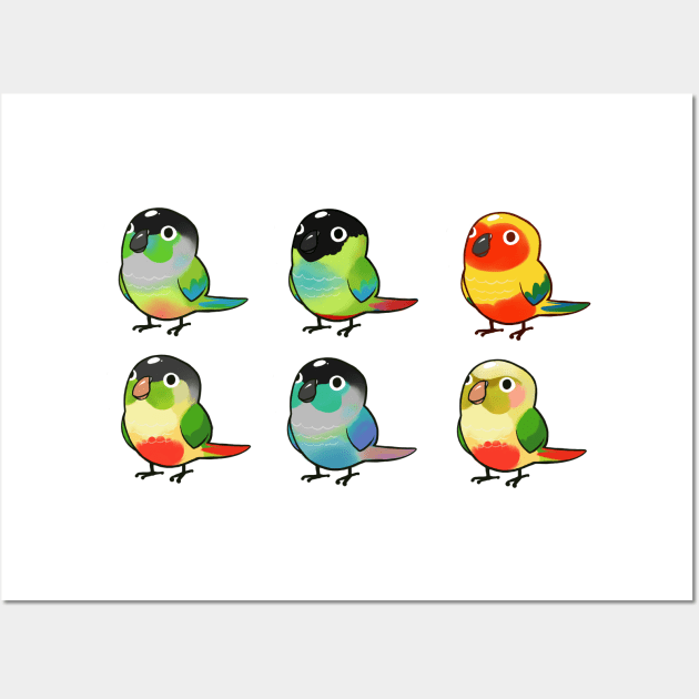 Conure Bunch Wall Art by Shemii